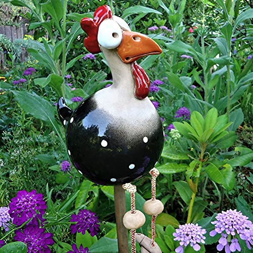 Hühner Deko Huhn Deko Tiere Figuren Huhn Gartendeko für Draußen Tierfigur Gartenstecker Garten Deko Huhn Figuren Gartenstatuen Gartenfiguren Huhn Deko Terrassen Deko Balkon Deko Gartendekoration von Longra