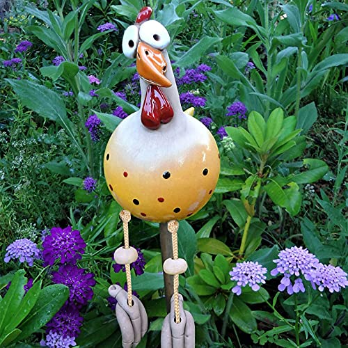 Hühner Deko Huhn Deko Tiere Figuren Huhn Gartendeko für Draußen Tierfigur Gartenstecker Garten Deko Huhn Figuren Gartenstatuen Gartenfiguren Huhn Deko Terrassen Deko Balkon Deko Gartendekoration von Longra