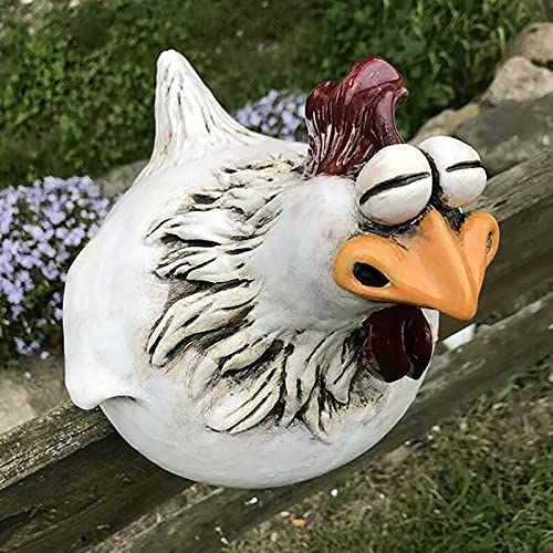 Hühner Deko Keramik Huhn Deko Tiere Figuren Huhn Gartendeko für Draußen Gartenstecker Keramikfigur Garten Deko Figuren Hühner Gartenstatuen Gartenfiguren Terrassen Deko Balkon Deko Gartendekoration von Longra