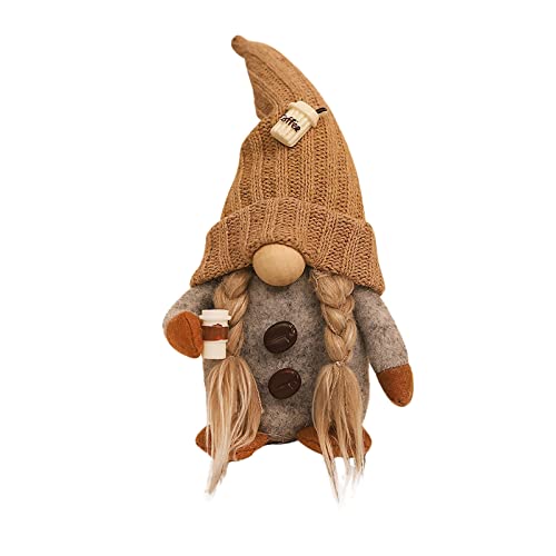 Kaffee Wichtel Deko Wichtel, Herbst Wichtel Kaffeezwerge Plüsch Kaffeebar Dekor Geschenk, Kaffee Wichtel Frühlingsdeko, Handgemachte Plüsch Kaffee Zwerge, Kaffee Gnome Dekor Wichtel Figuren Deko von Longra