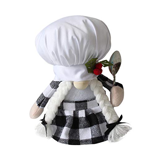 Longra Küchenchef Wichtel Frühling Frühlingswichtel Wichtel Figuren Küchenchef Gnomes Kochen Plüsch Puppe Deko Frühling Frühlingsdeko Figuren für Kinder Freundin Mama Muttertag für Home Küche von Longra