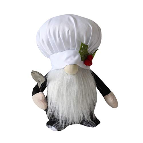 Longra Küchenchef Wichtel Frühling Frühlingswichtel Wichtel Figuren Küchenchef Gnomes Kochen Plüsch Puppe Deko Frühling Frühlingsdeko Figuren für Kinder Freundin Mama Muttertag für Home Küche von Longra