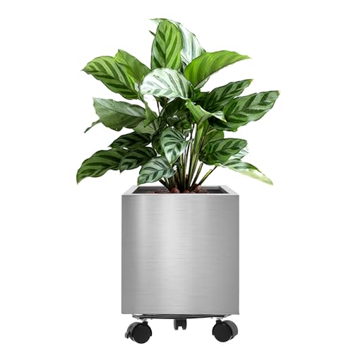 Longrun 30CM Edelstahl Quadrat Blumentopf, Home Patio Dekor Gartenarbeit Pflanzer Topf von Longrun