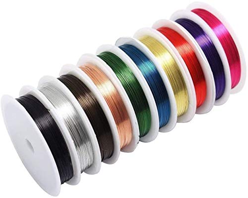 Longsing Schmuck Kupferdraht Schmuck Handwerk Draht 10 Rollen Drahtwickel-Kit für handwerklichen Schmuck zur Herstellung von 0,3 mm Mischfarben Schmuckdrähte von Longsing