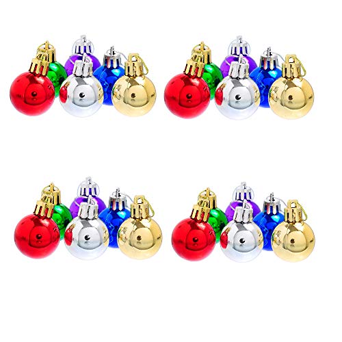 Longsing Weihnachtskugeln Christbaumkugeln 3 cm 24 Teile für Urlaub Hochzeitsfeier Dekoration Baum Ornamente Haken sdq von Longsing