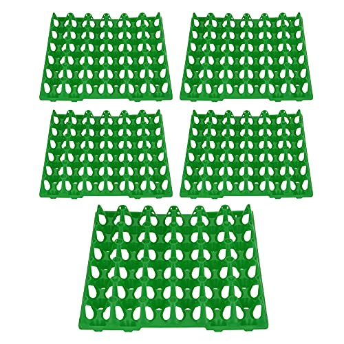 5 STÜCKE Kunststoff Egg Flats 30 Zellen Eierkisten Halter Tablett für Lagerung Transport Home Farm Supplies(Grün) von Longzhuo