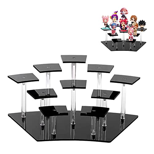 Acrylic Organizer,Riser Display Regal Ständer,10 Tier Tischplatte klar Organizer für Schmuck Display Riser Handgefertigter Modell Display Ständer Mehrschichtiger Präsentationsständer (3 Ebenen) von Longzhuo