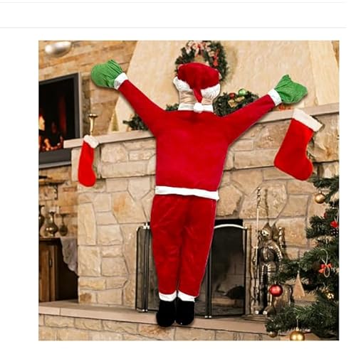 weihnachtsdeko aussen,Kletternder Weihnachtsmann Extra groß,110 cm Santa Claus Toy Hängende Weihnachten Weihnachtsmann,Gefüllter Plüsch Santa Claus Puppe Geschenk für Weihnachtsdekoration. von Longzhuo
