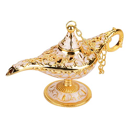 Aladdin's Genie Lampe Aladdin,Genie Light Lampe aus Zinklegierung Dekoration Öllampe Genie Öllampe Wunderlampe Sammelbare Ca. 12X4,5X6,5cm(C) von Longzhuo