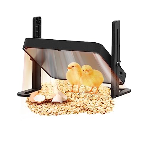 35 x 28 cm Wärmeplatte Chick Brooder Kit,13W 360° Drehbar Küken-Aufzucht Wärmelampe Geflügel Hühner,Höhenver/Temperatur Verstellbare Kükenheizplatte MAX Heiztemperatur 70 ℃/158° F,Wärmeplatte von Longzhuo