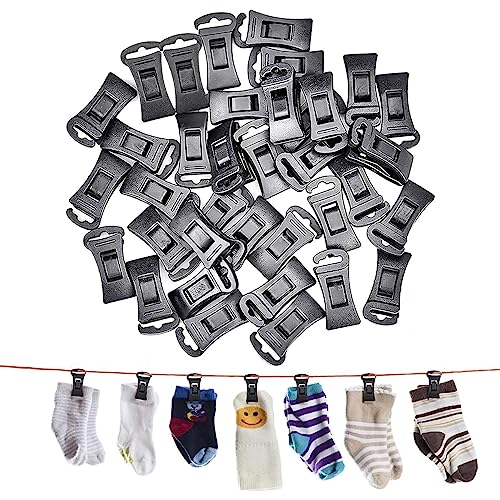 60 Sockenklammern, Sockenklammern für Waschmaschine und Trockner Sockenhalter Waschmaschine, Tragbare Wäschehaken mit Haken, Wäscheklammern zum Aufhängen Von Wäscheleinen von Lonimia