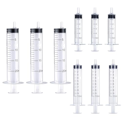 9 Stück Spritze, 5ML 10ML 20ML Kunststoff Spritze, Einzeln Verpackte Sterile Spritzen für Tierfütterung, Flüssigkeitsmessung Wiederverwendbare Spritzen für Lab Kosmetik Motoröl, Pflanzenbewässerung 9 Stück Spritze, 5ML 10ML 20ML Kunststoff Spritze, Einzeln Verpackte Sterile Spritzen für Tierfütterung, Flüssigkeitsmessung Wiederverwendbare Spritzen für Lab Kosmetik Motoröl, Pflanzenbewässerung von Lonimia