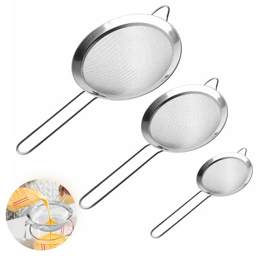 Küchensieb, 3 Stück Sieb Set 8/10/12 Cm Küchensieb Edelstahl Kleines Sieb 304 Edelstahl Feinmaschig Küchensieb Sieb Edelstahl Sieb Küche Für Quinoa, Siebenr, Gemüse, Obst, Tee, Puderzucker Küchensieb, 3 Stück Sieb Set 8/10/12 Cm Küchensieb Edelstahl Kleines Sieb 304 Edelstahl Feinmaschig Küchensieb Sieb Edelstahl Sieb Küche Für Quinoa, Siebenr, Gemüse, Obst, Tee, Puderzucker von Lonimia