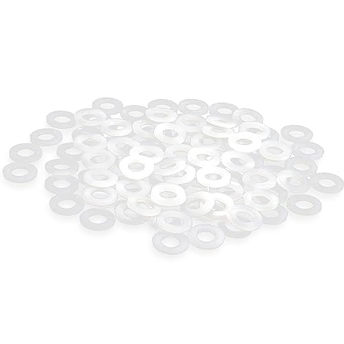 Kunststoff Unterlegscheiben, 100 Stück Kunststoff Unterlegscheiben M6/ M8 Nylon Distanzscheiben 1.5MM Unterlegscheiben Kunststoffscheiben Beilagscheiben für Heimwerker Motorrad (M6-12MM) von Lonimia