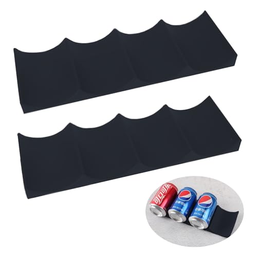 Lonimia Flaschenregal Kühlschrank, 2 Stück Kühlschrank Flaschenhalter Kühlschrank Flaschenablage Silikon Flaschenregal Getränke Organizer Kühlschrank Für Tisch Pantry Cabinet Bier (Schwarz) von Lonimia