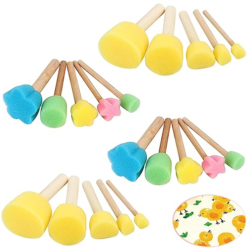 Schwammpinsel, 18 Stück Kind Malerei Schwamm Pinselset aus Schaumstoff Schwammstupf Pinsel Set Schaumstoff Stupfpinsel zum Malen ür Malerei Handwerk Keramik DIY Malerei Werkzeuge Packung Schwammpinsel, 18 Stück Kind Malerei Schwamm Pinselset aus Schaumstoff Schwammstupf Pinsel Set Schaumstoff Stupfpinsel zum Malen ür Malerei Handwerk Keramik DIY Malerei Werkzeuge Packung von Lonimia