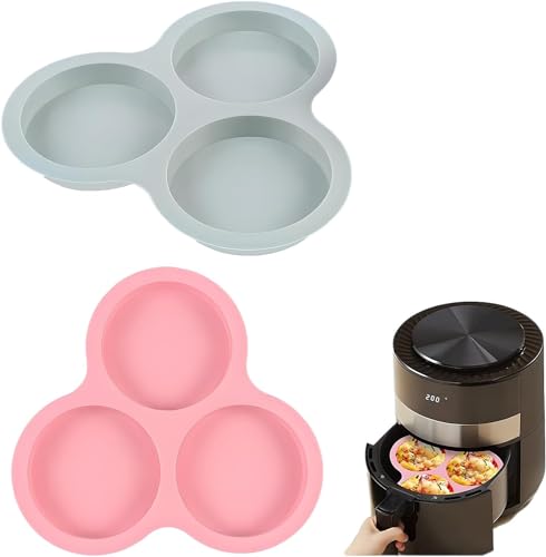 Silikon-Luftfritteusen-Eierform,für Frühstücksei-Sandwiches, Luftfritteusen-Eierformen,Air Fryer Zubehör mit 3 Mulden für Luftfritteusen ab 6 QT Silikon-Luftfritteusen-Eierform,für Frühstücksei-Sandwiches, Luftfritteusen-Eierformen,Air Fryer Zubehör mit 3 Mulden für Luftfritteusen ab 6 QT von Lonimia