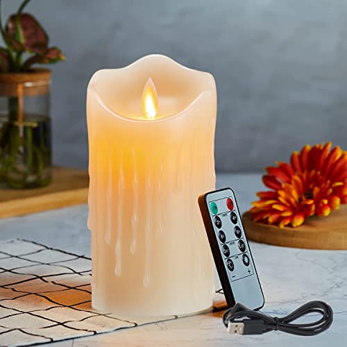 LED Kerzen, Wiederaufladbar Kerzen mit Wachstropfen, Halloween Kerzen, LED Kerzen mit Fernbedienung, Flammenlose Flackern Kerzen, Outdoor Kerzen mit Timer 12.5cm, Ladekabel Inbegriffen-Elfenbeinfarbe LED Kerzen, Wiederaufladbar Kerzen mit Wachstropfen, Halloween Kerzen, LED Kerzen mit Fernbedienung, Flammenlose Flackern Kerzen, Outdoor Kerzen mit Timer 12.5cm, Ladekabel Inbegriffen-Elfenbeinfarbe von Lonkenn