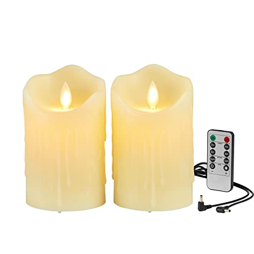 Wiederaufladbar Kerzen, LED Kerzen mit Wachstropfen, Halloween Kerzen, LED Kerzen mit Fernbedienung, Flammenlose Flackern Kerzen, Outdoor Kerzen mit Timer, Ladekabel Inbegriffen (12.5cm 2 Stück-Ivory) Wiederaufladbar Kerzen, LED Kerzen mit Wachstropfen, Halloween Kerzen, LED Kerzen mit Fernbedienung, Flammenlose Flackern Kerzen, Outdoor Kerzen mit Timer, Ladekabel Inbegriffen (12.5cm 2 Stück-Ivory) von Lonkenn