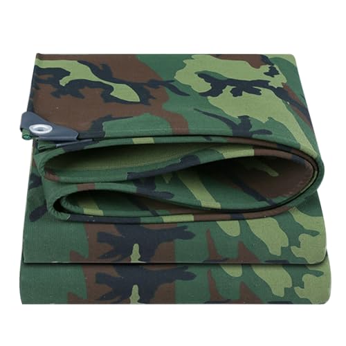 Lonmrrton Strapazierfähige Plane Camouflage Mehrzweck-Planenzelt, 3 x 4 m 4 x 4 m 0.45 mm dick Regenfeste Schutzhülle für Möbel Garten Campingplatz Bodenplane Überdachungszelt(3x4m) von Lonmrrton