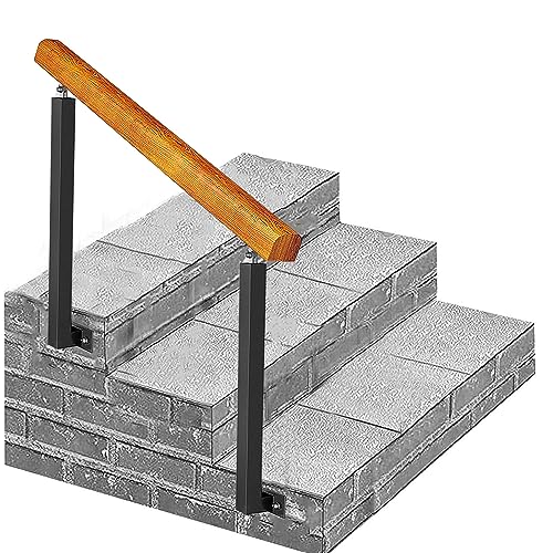 Treppengeländer, passend für 1–3 Stufen Übergangshandlauf für die seitliche Montage von Außenstufen – verstellbare Handläufe aus Holz für Gartenveranda, Schwarze Handlauflatten aus Schmiedeeisen (Far Treppengeländer, passend für 1–3 Stufen Übergangshandlauf für die seitliche Montage von Außenstufen – verstellbare Handläufe aus Holz für Gartenveranda, Schwarze Handlauflatten aus Schmiedeeisen (Far von Lonmrrton