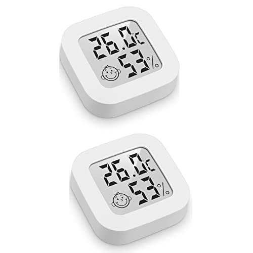 Mini LCD Thermometer Digitales Hygrometer Innen,2 Stück Digital Thermometer Innen, Hygrometer Innen, Thermometer Hygrometer,geeignet für Haus, Büro von Lonnalee