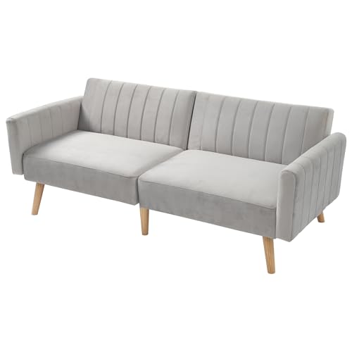 Lontl 2‑in‑1 Schlafsofa 2‑Sitzer mit Schlaffunktion – Modernes, platzsparendes Klappsofa, 3‑Fach verstellbare Rückenlehne, umweltfreundliche Gummibaumholzfüße, ideal für kleine Wohnungen & WG‑Zimmer von Lontl