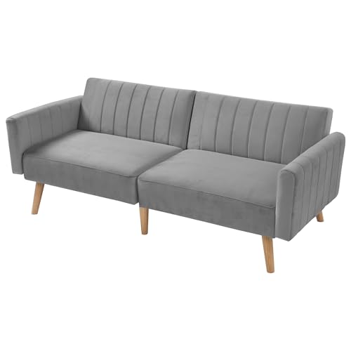 Lontl Schlafsofa 2‑in‑1 – Modernes Klappsofa 2‑Sitzer mit Schlaffunktion, 3‑Fach Verstellbarer Rückenlehne & umweltfreundlichen Gummiholzfüßen, platzsparendes Sofa/Schlafcouch für kleine Wohnungen von Lontl
