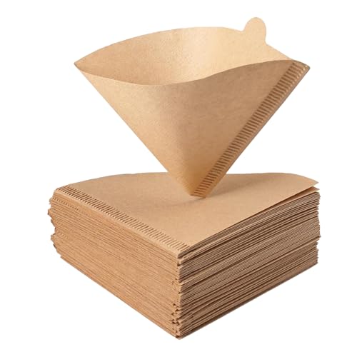 Lonwiner 100 Stück Kaffeefilter papier, coffee filter paper V-förmiger Kaffeefilter Kegel kompatible mit Kaffeekocher, Protokollfarbe Lonwiner 100 Stück Kaffeefilter papier, coffee filter paper V-förmiger Kaffeefilter Kegel kompatible mit Kaffeekocher, Protokollfarbe von Lonwiner