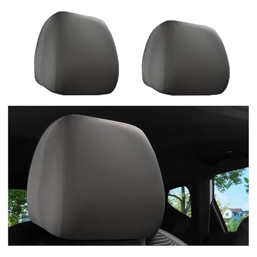 Lonwiner 2 Stück Auto Kopfstützenbezüge Waschbar, Kopfstützen Bezug Autositze Kissenbezug für Bus Auto Abdeckung (black) von Lonwiner