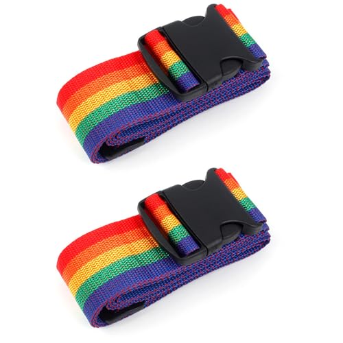 Lonwiner 2 Stück Personalisierte Koffergurt mit Zahlenschloss, Kofferband mit Schloss Koffergurt Auffällig Kofferband Gurt Set mit Namen, Regenbogenfarbe Lonwiner 2 Stück Personalisierte Koffergurt mit Zahlenschloss, Kofferband mit Schloss Koffergurt Auffällig Kofferband Gurt Set mit Namen, Regenbogenfarbe von Lonwiner