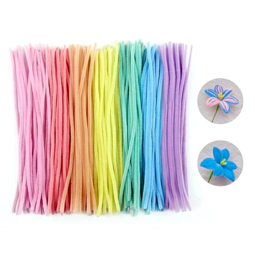 Lonwiner 200 Stück Pfeifenreiniger Chenilledraht, Pfeifenputzer zum Basteln Fuzzy Wire Blumenvordruck zum Basteln Bendable DIY Twist Stick, Makkaronfarbe Lonwiner 200 Stück Pfeifenreiniger Chenilledraht, Pfeifenputzer zum Basteln Fuzzy Wire Blumenvordruck zum Basteln Bendable DIY Twist Stick, Makkaronfarbe von Lonwiner