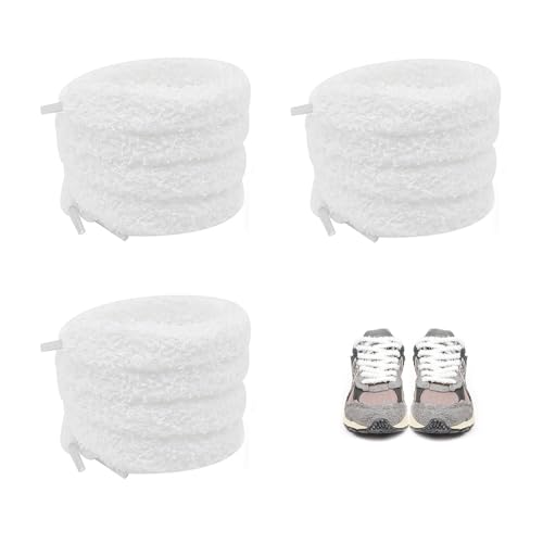 Lonwiner 3 Paare Fluffy Laces für Turnschuhe, Rope Laces dicke Schnürsenkel Flauschige Schnürsenkel, Weiß Lonwiner 3 Paare Fluffy Laces für Turnschuhe, Rope Laces dicke Schnürsenkel Flauschige Schnürsenkel, Weiß von Lonwiner