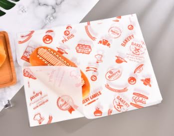 Lonwiner 30 Stück Burger und Sandwich Verpackungspapier, Pulp Basiertes Papier für Öl und Fettabweisung Ölfestes Papier für Backen von Lonwiner