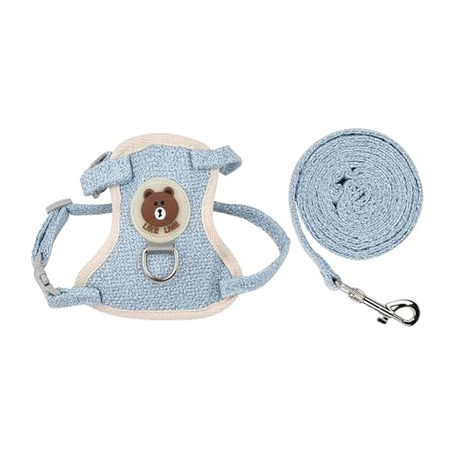 Lonwiner Kaninchen Leine, Meerschweinchen Leine Hasenleine Zwergkaninchen Kaninchen Zubehör Verstellbare Hasenleine, Blau (S) von Lonwiner