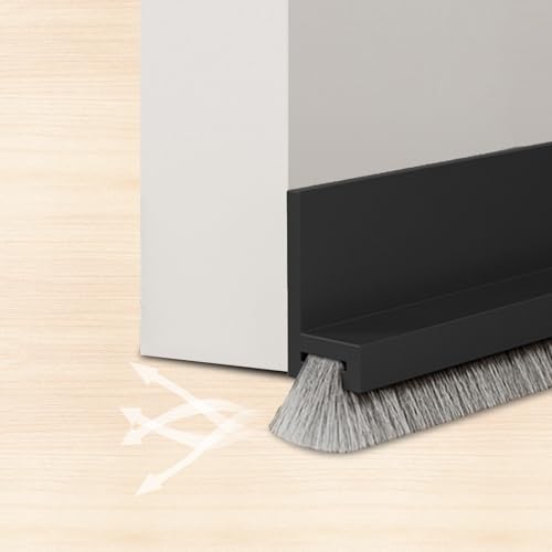 Lonwiner Türdichtung,Schalldämmung,Türdichtung Selbstklebend Zugluftstopper für türen，Abdichtung,selbstklebend und zuschneidbar, Zugluftstopper(Schwarz, 100 cm) von Lonwiner