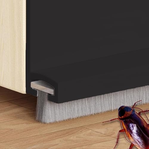 Lonwiner Türdichtung Zugluftstopper für Türen 100cm/90cm - Der einzige Windstopper mit Filzabschluss für Kälteschutz,Bürstendichtung Selbstklebend Zugluftstopper,Türdichtung Unten (Schwarz, 100cm) Lonwiner Türdichtung Zugluftstopper für Türen 100cm/90cm - Der einzige Windstopper mit Filzabschluss für Kälteschutz,Bürstendichtung Selbstklebend Zugluftstopper,Türdichtung Unten (Schwarz, 100cm) von Lonwiner