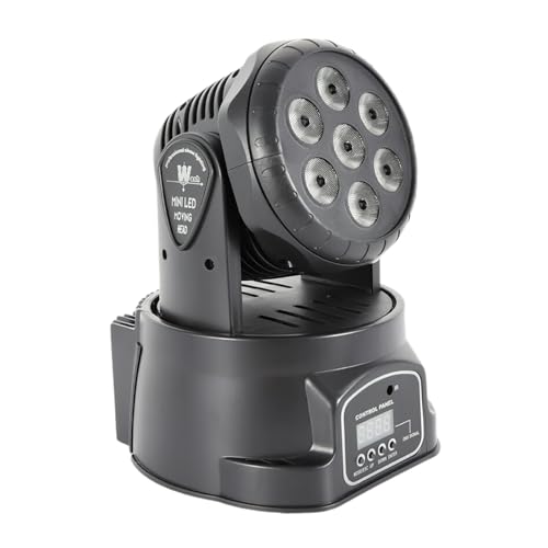Loobiiny 105W RGBW 7 LED Moving Head Stage Lighting Light DMX512 DJ Bar Disco Party Lamp Mini Light DJ Party Light Moving Head Beam Partylichter Wash Spot Licht von Loobiiny