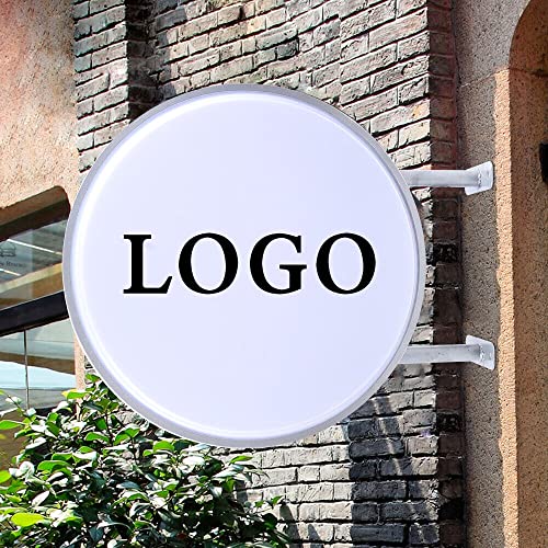 Loobiiny 20 Zoll LED Leuchtkasten LED Doppelseitige Außenwerbung Schild Wasserdicht Rund Doppelseitig Leuchtreklame Nasenschild Leuchtschild von Loobiiny