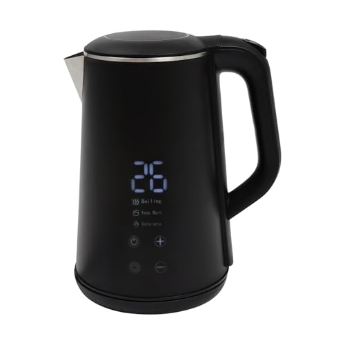 Loobiiny Elektrischer Wasserkocher,1.6l Electric Kettle Mit Led-Display,Teekessel HeizgeräT,45–100 °C Temperatureinstellbereich,Warmhaltefunktion,HeißWasserkessel von Loobiiny