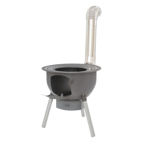 Loobiiny Holzofen Mit Grillrost,Camping Zeltofen,Holz Stove Mit 43cm/38cm/33cm Wok-Ringe,Zeltheizung Camping,Campinggrill Campingkocher von Loobiiny