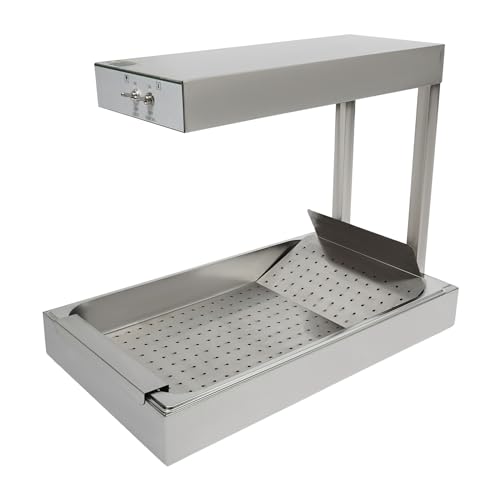 Loobiiny Pommes Frites WäRmer,WäRmestation Elektro,SpeisenwäRmer WäRmelampe Edelstahl 750w FrittenwäRmestation PommeswäRmer von Loobiiny