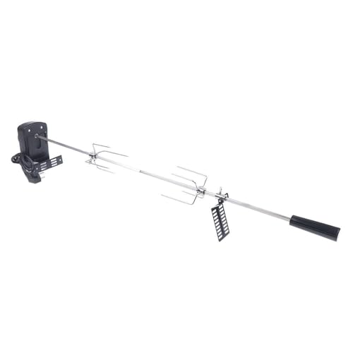 Loobiiny Profi BBQ mit Edelstahl Motor Drehspieß 80cm passend für Gasgrill Elektrischer Drehspieß Gasgrill Garten BBQ Rotisserie Drehspieß von Loobiiny
