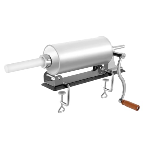 Loobiiny Wurstfüllmaschine Manuell 3L Wurstfüller Wurstspritze Wurstmaschine aus Edelstahl Wurstpresse Wurstspritze Satz Wurstpresse + 4 Füllrohre von Loobiiny
