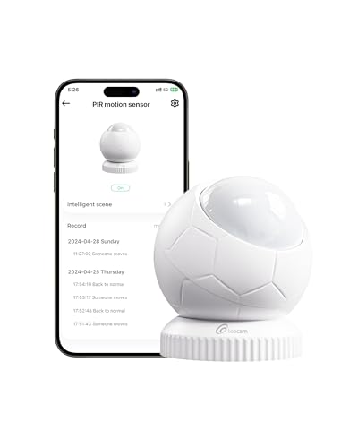 Loocam Smart Wireless Bewegungsmelder, PIR Motion Sensor, Bewegungsüberwachung, Home Alarm System, Smart Home App Steuerung für Smart Home Automation, Loocam Zigbee Hub/Gateway Erforderlich von Loocam