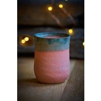 Rad Geworfen Keramik Knospe Vase/Sukkulenten Topf. Von Hand Glasiert in Koralle, Grünspan Und Kupfer von LoofboonCeramics