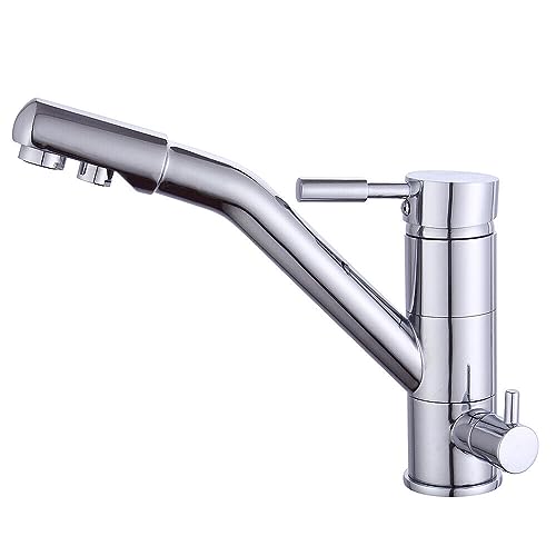 3 Wege Wasserfilter Küchenarmatur Wasserhahn 3 in 1 Für Osmose Trinkwasserhahn Spültischarmatur Küche，Mit Osmoseanlage Wasserfilter Trinkwasserhahn von Loohacp