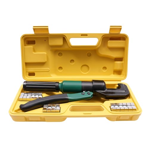 4-70 Mm² Hydraulische Crimpzange Presszange Quetschzange Kabelschuh Zange 6t, Kabelcrimpzange Kabelschuh Presse, Professionelle Manuelle Hydraulische Werkzeuge FüR Kabelverbindungen von Loohacp