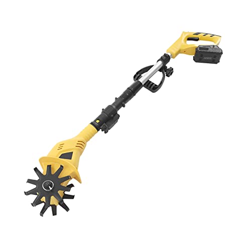 Akku-Pinne Grubber,Elektro-Bodenhacke,20v 250rpm Elektrische Pinne,Elektro Motorhacke,Drahtlose Motorhacke Mit Lithium-Batterie 20v,Ausziehbarer Pole FüR Rasen, Yard,Bodenkultivierung von Loohacp