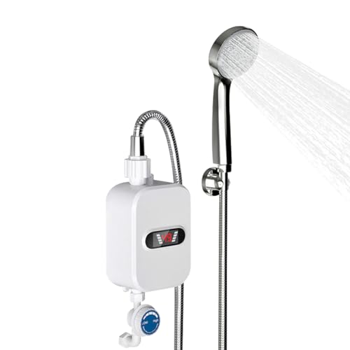 Elektrischer Durchlauferhitzer, 3500W Mini Dusche Warmwasserbereiter Mit eckageschutz, Wassererhitzer für Küche Bad Zuhause von Loohacp